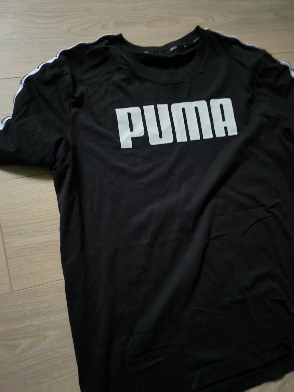 Puma Black Short Sleeve Tee with White Logo